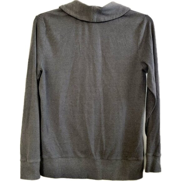 Banana Republic Shirt Womens S Gray V Neck Roll Collar Pockets Buttons Stretch - Picture 5 of 10